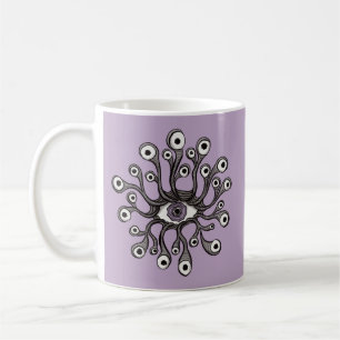 Surreal Weirdcore Eye Tentacle Artwork - Purple Coffee Mug