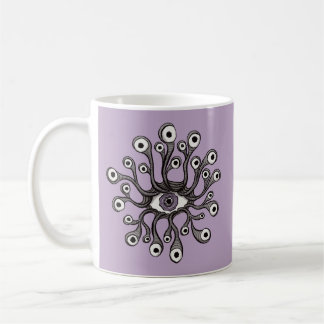 Surreal Weirdcore Eye Tentacle Artwork - Purple Coffee Mug