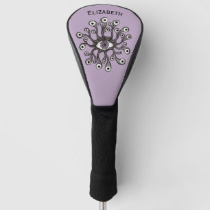 Surreal Weirdcore Eye Tentacle Artwork - Purple Golf Head Cover