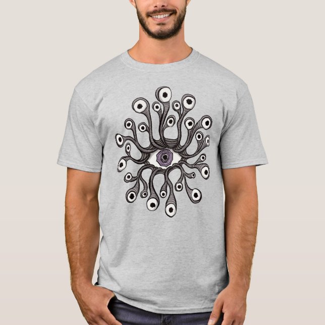 Surreal Weirdcore Eye Tentacle Artwork T-Shirt (Front)