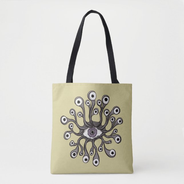 Surreal Weirdcore Eye Tentacle Artwork Tote Bag (Front)