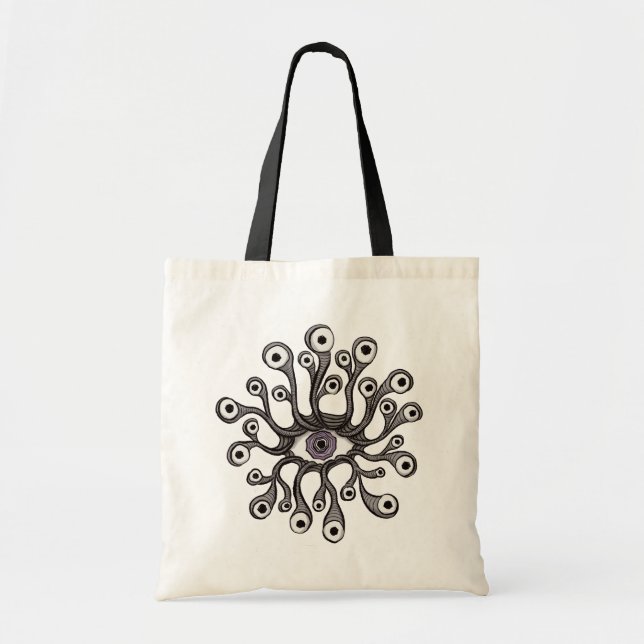 Surreal Weirdcore Eye Tentacle Artwork Tote Bag (Front)