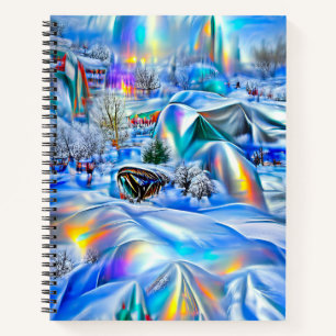 Surreal Winter Wonderland with Iridescent Lights Notebook