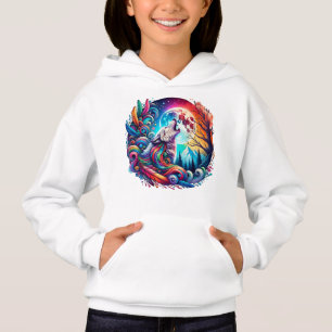 Surreal Wolf Howling at the Moon 01