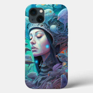 Surreal Woman Birds Visionary Art iPhone 13 Case