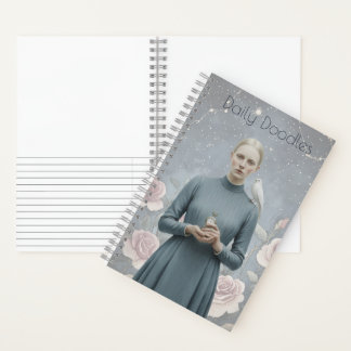 Surreal Woman Celestial Floral Doodle Journal