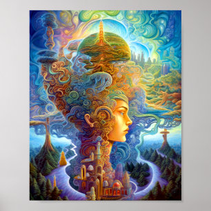 Surreal Woman Landscape Fantasy Art Poster