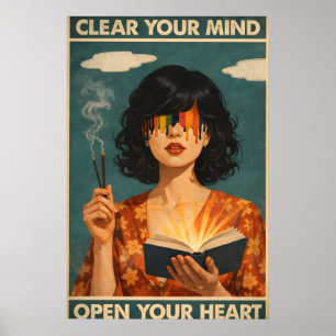 Surreal Woman Portrait Poster, Vintage Style Poster