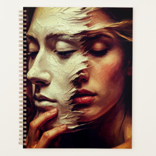 Surreal Woman Portrait with Painted Mask Planner