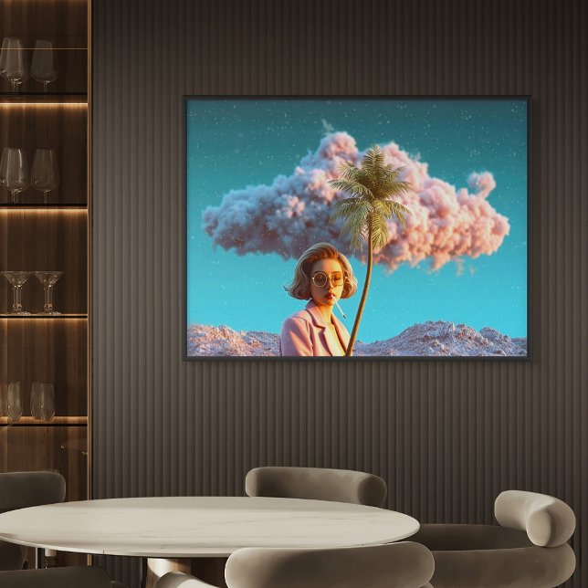 Surreal Woman with Palm Tree Poster (Surreal Woman with Palm Tree)