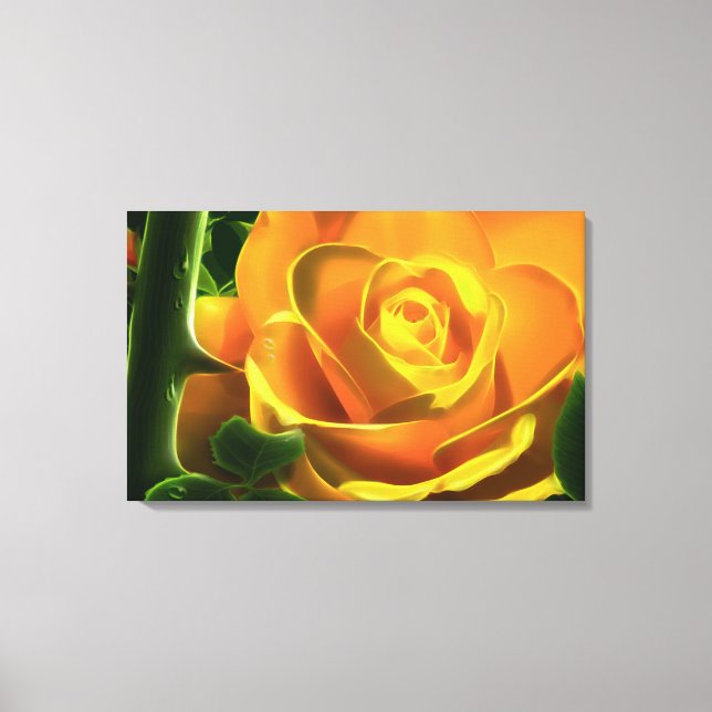 Surreal Yellow Rose  Wrapped Canvas (Front)