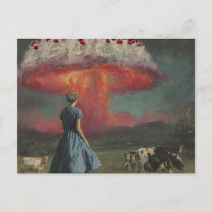 Surreal Yummy Cherry Desert in the Dairy Pasture Postcard