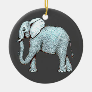 Surrealephant - Surreal Elephant Illustration Ceramic Tree Decoration