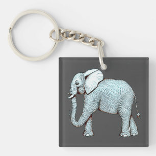 Surrealephant - Surreal Elephant Illustration Key Ring