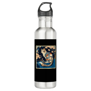 Surrealism Japanese Painting Neva Masquerade cat 710 Ml Water Bottle