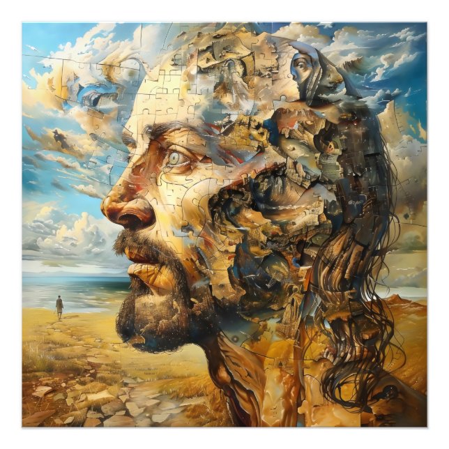 Surrealism Puzzle Head Photo Print (Front)
