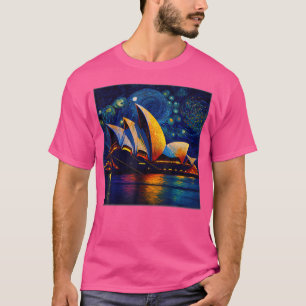 Surrealism Starry Night Sydney Opera House T-Shirt