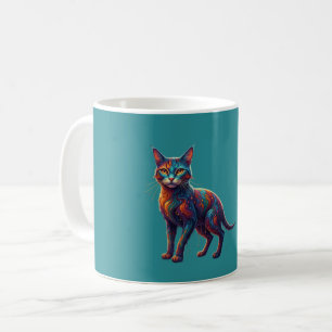 Surrealism Whimsical Time Travel Cat Coffee Mug