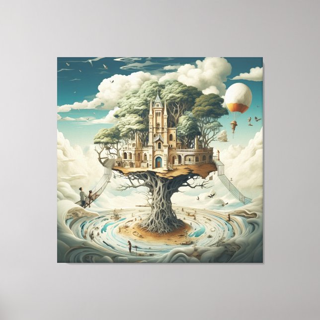 Surrealist Art - the mundane to an illusion Canvas Print (Front)