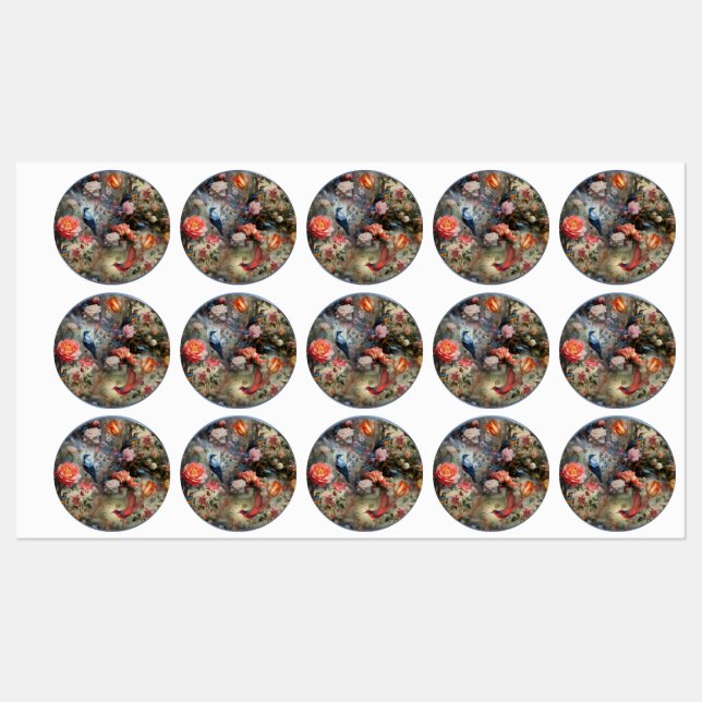 Surrealist Art with Flowers & Birds (Sheet)