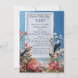 Surrealist Art with Flowers & Birds Invitation