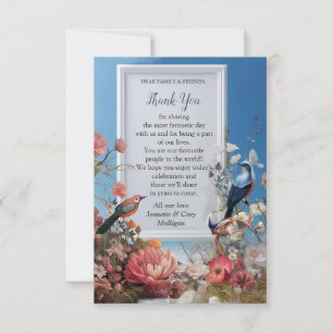 Surrealist Art with Flowers & Birds RSVP Card