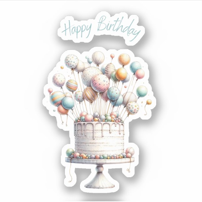 Surrealist Balloons and Birthday Cake (Front)