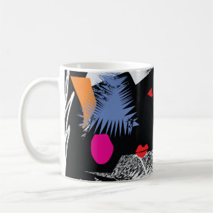 Surrealist faces: artistic human portraits fabric coffee mug