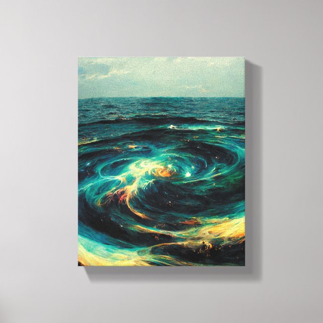 Surrealistic Art | A Galaxy Of Ocean Canvas Print (Front)