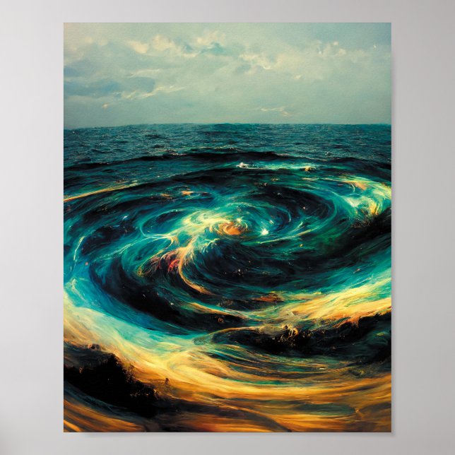 Surrealistic Art | A Galaxy Of Ocean Poster (Front)