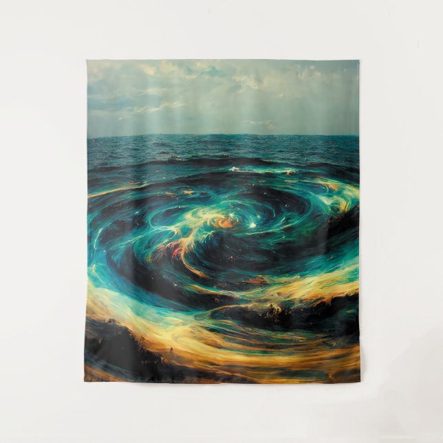 Surrealistic Art | A Galaxy Of Ocean Tapestry (Front)