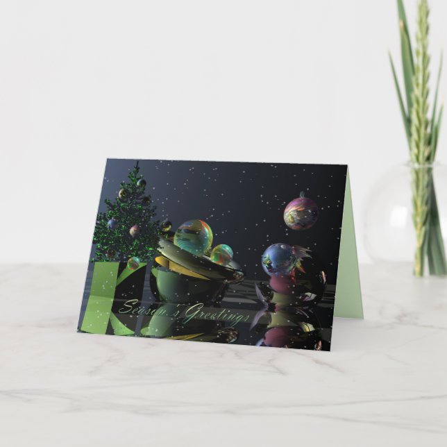 Surrealistic Christmas card wth Season's greetings (Front)