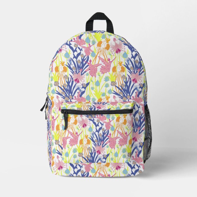 Surrealistic Garden Printed Backpack (Front)