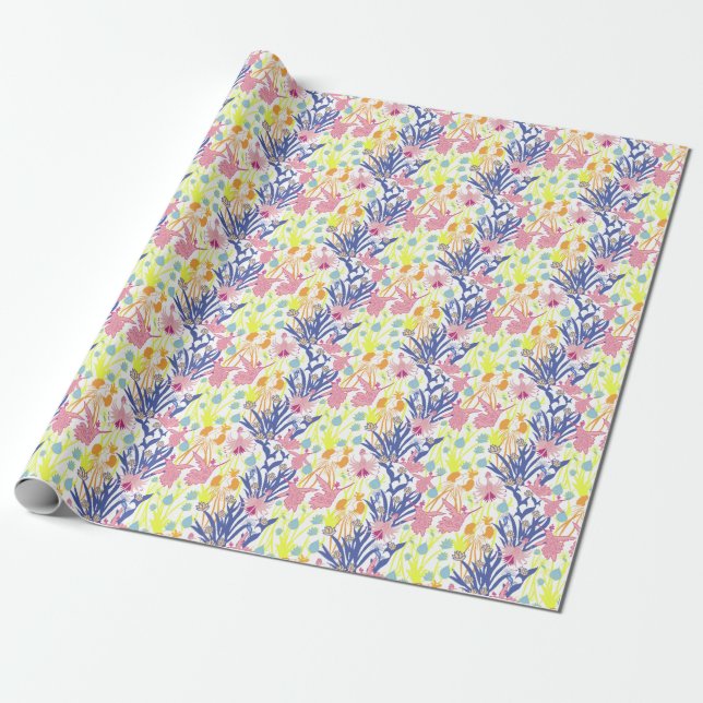 Surrealistic Garden Wrapping Paper (Unrolled)