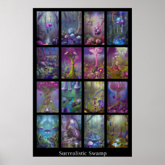 Surrealistic Swamp Poster