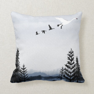 Surrealistic winter landscape cushion