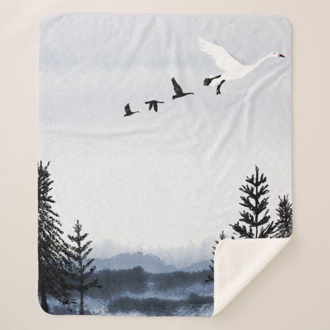 Surrealistic winter landscape  sherpa blanket (Front)