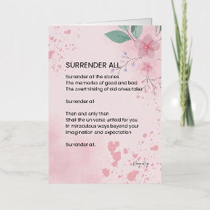 Surrender All - Motivational Empowerment Poem Foil Greeting Card