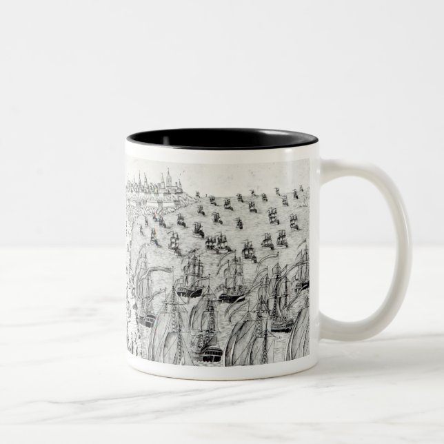 Surrender at Yorktown, 1781 Two-Tone Coffee Mug (Right)