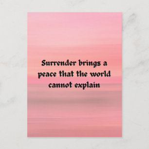 Surrender brings peace christian typography  postcard
