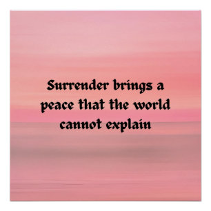 Surrender brings peace christian typography  poster
