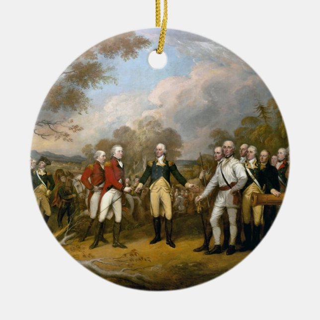 Surrender of General Burgoyne - 1822 Ceramic Tree Decoration (Front)