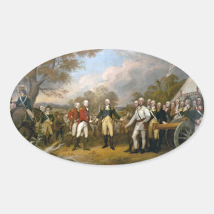 Surrender of General Burgoyne - 1822 Oval Sticker