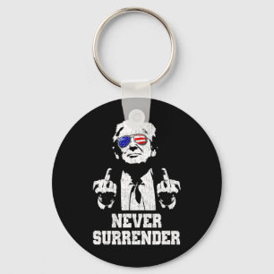 Surrender President Donald Trump Middle Finger Key Ring