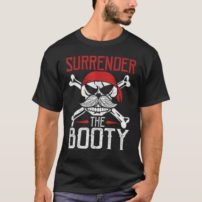 Surrender The Booty Funny Gym Workout Halloween Co T-Shirt (Front)