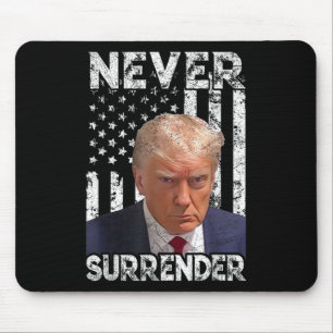 Surrender Trump Mug Shot 2024 American Flag Women Mouse Mat