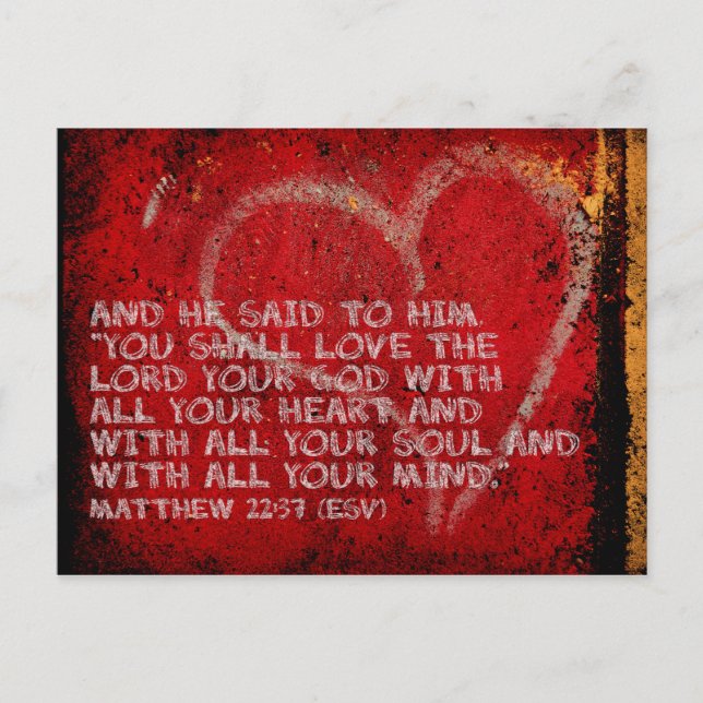 Surrendering All Matthew 22:37 Scripture Photo Art Postcard (Front)
