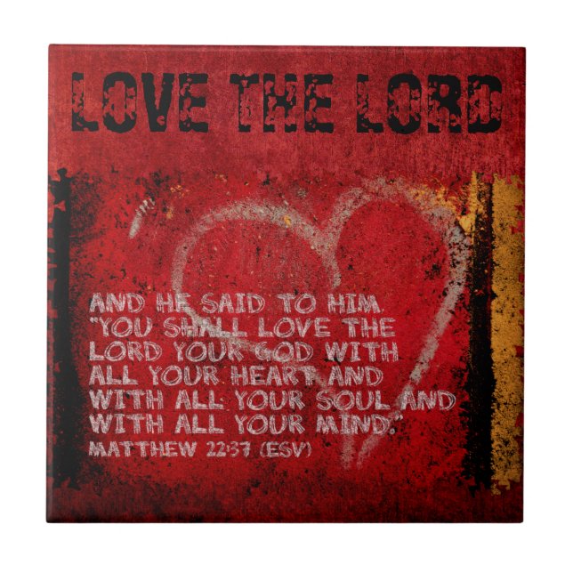 Surrendering All Matthew 22:37 Scripture Photo Art Tile (Front)