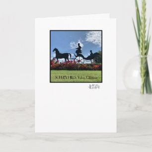 Surrey Hills Horse & Surrey greeting card