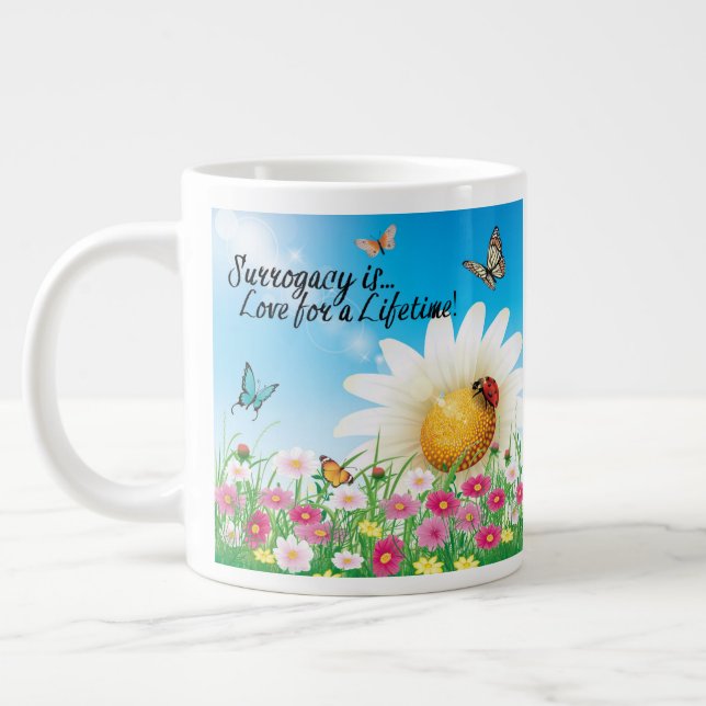 Surrogacy Is Love for a Lifetime Large Coffee Mug (Left)